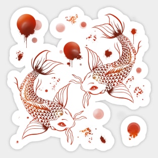 Koi & Bubbles Sticker